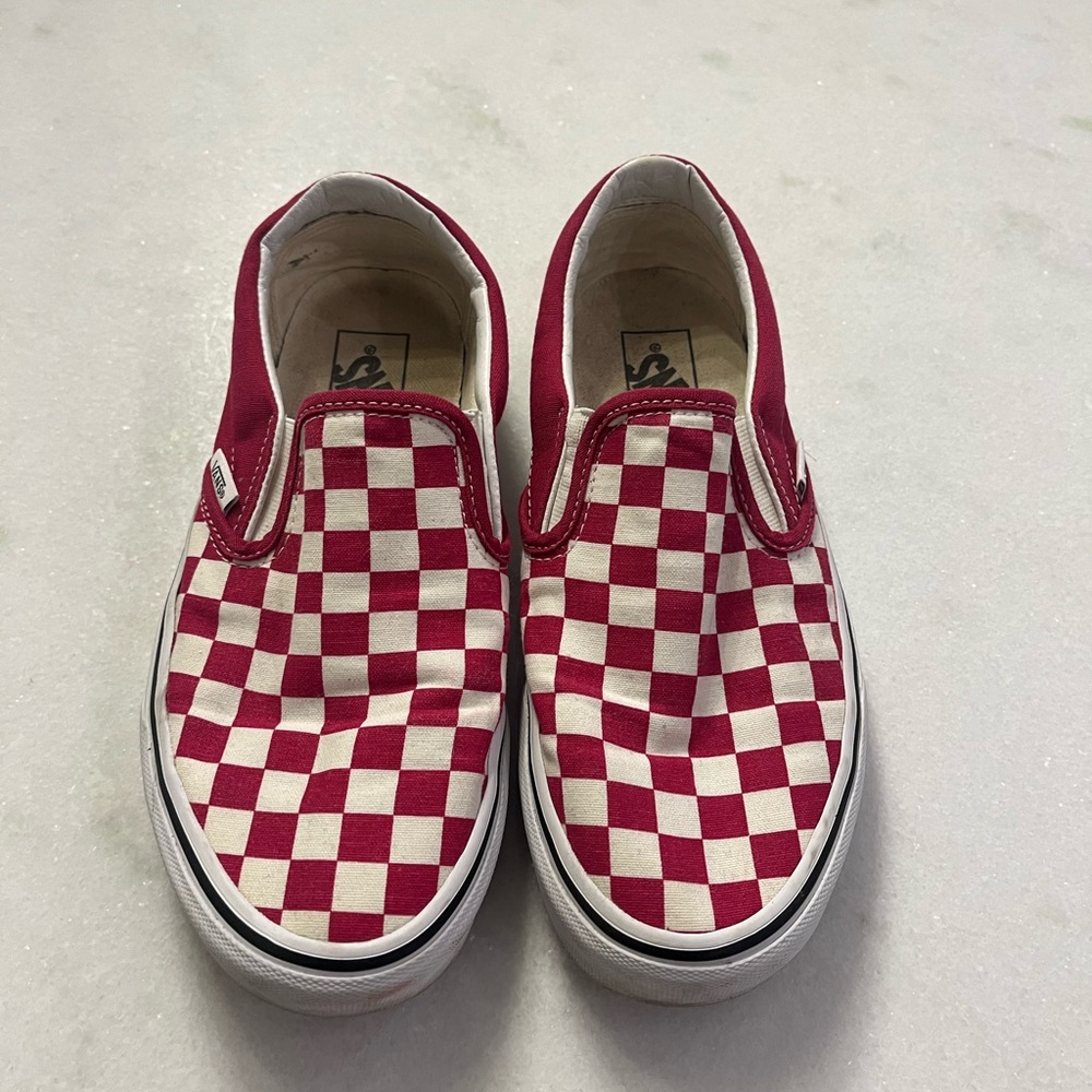 Red Checkerboard VANS Women size 8 Men 6.5
